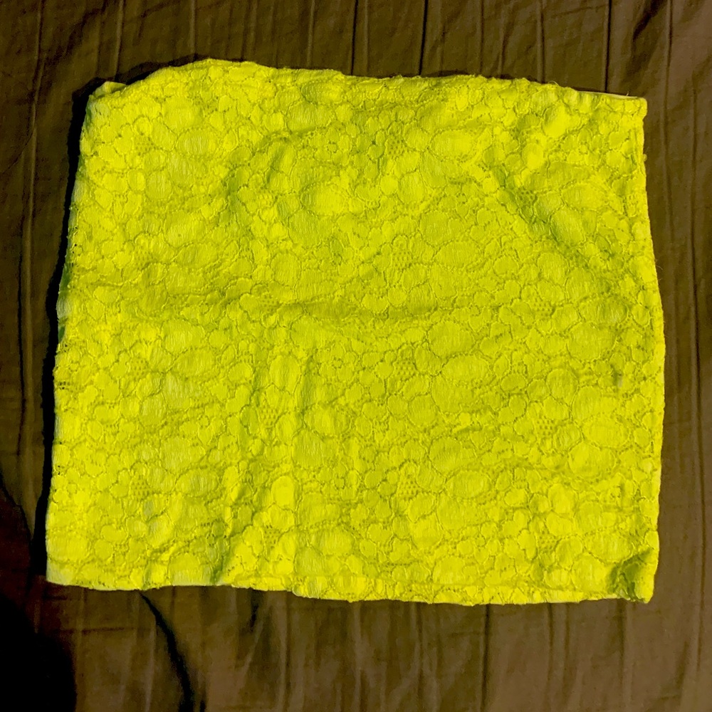 Lime Green Lace Tube Top